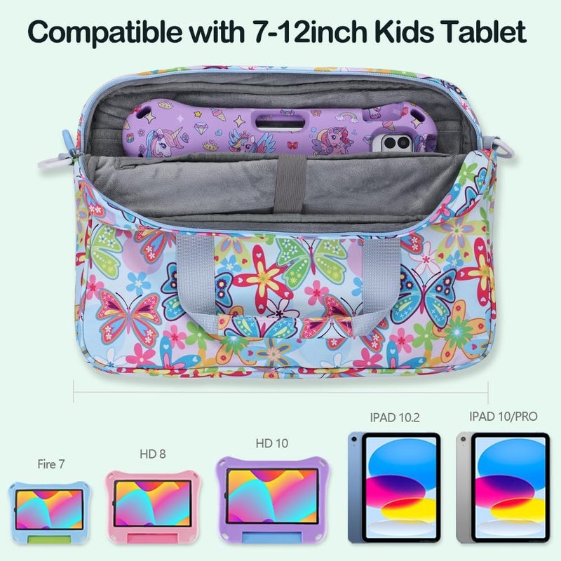 FunnyWin Kids Tablet Bag for Boy Girl Toddler Carrying Tablet Sleeve Carrying with Handle Shoulder Strap 13 inch - Image 3
